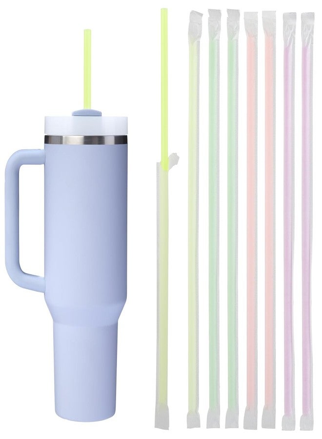 Haundry 200Pcs Disposable Straws for 40 OZ Tumbler, Extra Long Straws Disposable for Stanley Cup 30oz 40oz Tumbler, Neon Colored Plastic Straw Individually Wrapped for Tumblers, Milk, Juice, Home, Party Use - Image 1